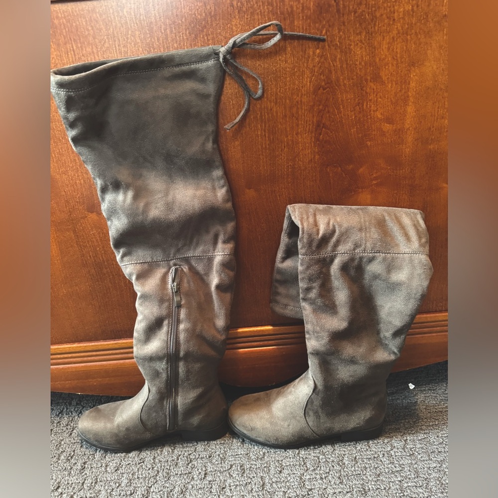 Over the knee gray boots size 7 worn once